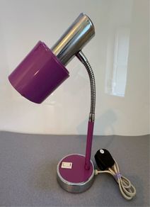 Retro Vintage petit goose necked purple desk light c1970