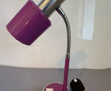 Retro Vintage petit goose necked purple desk light c1970