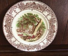 Vintage Royal staffordshire Pottery Rural Scenes 10 inch picture dinner plate cottagecore