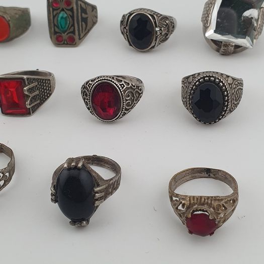 Antique Heritage Ring Collection 15 Rustic Brass Jewellery Pieces
