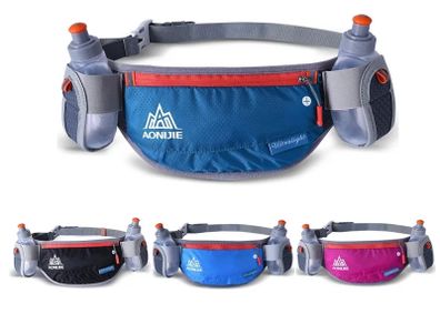 Running / jogging waist bag. Cycling waist bag. Belt bag. Belt wallet. 2 water bottles.