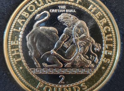 Gibraltar 2 pounds 2020 Hercules Series - The Cretan Bull