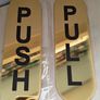 Set of 2 Premium Gold Mirror Acrylic PUSH & PULL Door Signs - Self-Adhesive Image 5