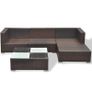 5 Piece Garden Lounge Set with Cushions Poly Rattan Brown (FREE SHIPPING) Image 5