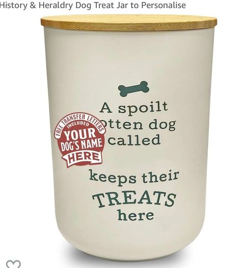 New Personalised dog treat jar/ container.