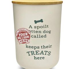 New Personalised dog treat jar/ container.