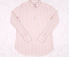 Mos Mosh Light Pink Off White Stripe Long Sleeve Button Up Cotton Shirt 8UK/36EU