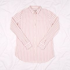 Mos Mosh Light Pink Off White Stripe Long Sleeve Button Up Cotton Shirt 8UK/36EU