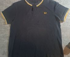 Fred Perry Men's Twin Tipped Polo Shirt XXL Black Yellow White