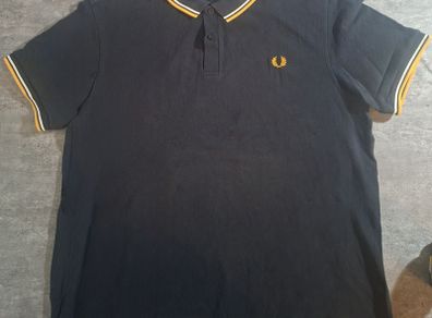 Fred Perry Men's Twin Tipped Polo Shirt XXL Black Yellow White