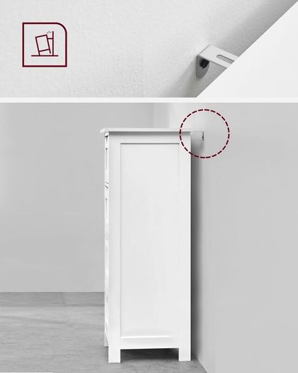 New Bathroom Floor Storage Cabinet (Matte White) FREE P&P