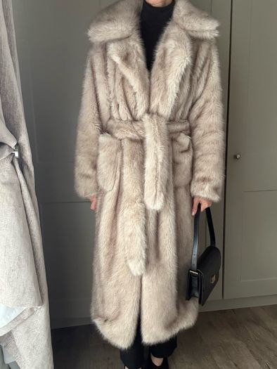 4th & Reckless Schiffer Belted Faux Fur Long Coat