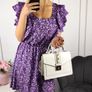 Fleece Mini Dress With Flowers Purple Image 4