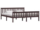 Bed Frame Dark Brown Solid Pinewood 180x200 cm