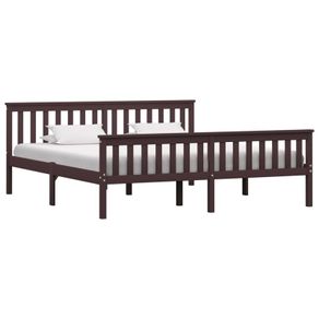 Bed Frame Dark Brown Solid Pinewood 180x200 cm