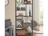 6 Tier Bookcase Standing Shelf, 30 x 80 x 180 cm, Shelf, Industrial Design, Storage Shelf for Living Room, Bedroom, Office, Vintage Brown/Black