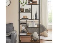 main image for ad 6 Tier Bookcase Standing Shelf, 30 x 80 x 180 cm, Shelf, Industrial Design, Storage Shelf for Living Room, Bedroom, Office, Vintage Brown/Black