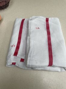 French monogrammed linen teacloths
