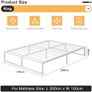 King Size Bed Frame 150x200 cm Metal Platform Bed King, Noise Free Image 2