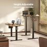 Electric Standing Desk 120x60cm Height Adjustable Desk with 3 Memory Presets & Sit Stand Reminder, Quiet Home Office Computer Desk with LED Display, Cable Holes & Hooks, Rustic Brown Image 8