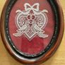 Hand laced lovebirds set in vintage frame Image 2