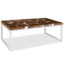 Coffee Table Teak Resin 110x60x40 cm White and Brown Image 8