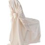 Ivory Satin chair covers Image 3