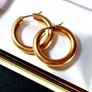 Vintage Chunky 9ct Gold Hoops Image 4