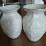 Pair of Belleek Ceramic mini vases. Image 4
