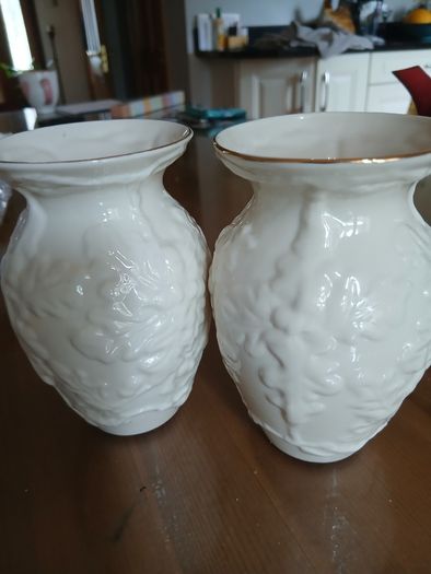 Pair of Belleek Ceramic mini vases.