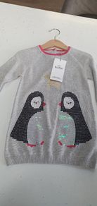 M&S Christmas cotton knit dress for baby girl Sz 9-12 months - Bnwt