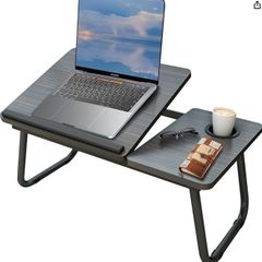 Laptop Desk, Laptop Bed Table with Foldable Legs & Cup Slot