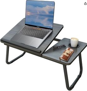 Laptop Desk, Laptop Bed Table with Foldable Legs & Cup Slot