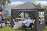 Pop Up Gazebo, Gazebo with Removable Sidewalls, Sturdy Frame, Weather-Resistant Protection, Ideal for Outdoor Events, Parties, and Markets (grey)