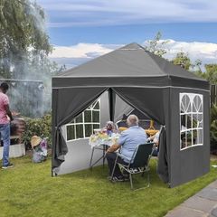 Pop Up Gazebo, Gazebo with Removable Sidewalls, Sturdy Frame, Weather-Resistant Protection, Ideal for Outdoor Events, Parties, and Markets (grey)