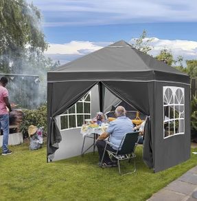 Pop Up Gazebo, Gazebo with Removable Sidewalls, Sturdy Frame, Weather-Resistant Protection, Ideal for Outdoor Events, Parties, and Markets (grey)