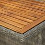 Garden Table Brown Poly Rattan and Solid Acacia Wood Image 2