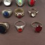 Lot of 15 Collectible Brass Rings Antique Style Mixed Stone Rings Image 6