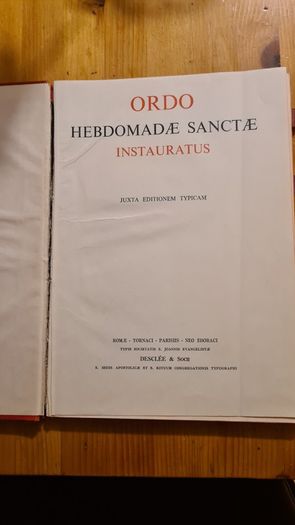 Ordo Hebdomade Sanctae Instauratus. 1956. Rare Vintage First Edition. 124 pages. Large Volume Hardback In Good Condition.