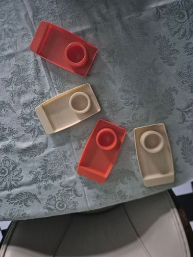 Vintage 1970s Retro Mid Century breakfast boiled egg/toast trays originals