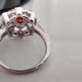 Garnet & White Sapphire Crystal Gemstone Ring Image 4