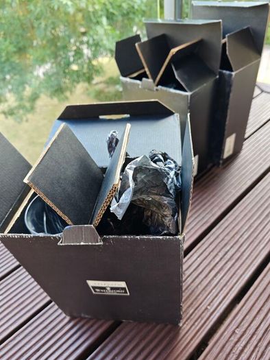 John Rocha Waterford Signature.  25cm Crystal Goblets. 3 Boxed Pairs, 6 Glasses. New, Unused