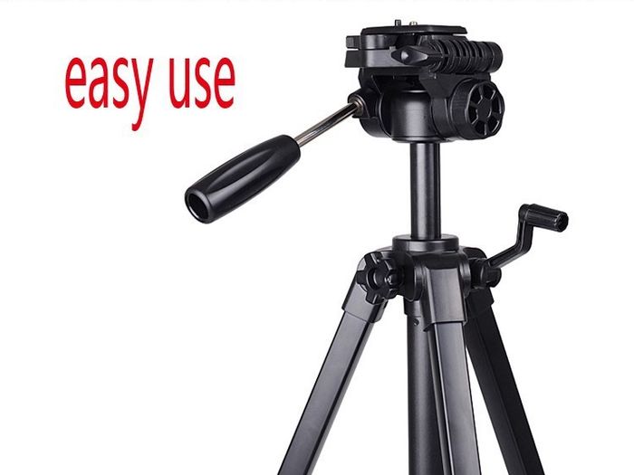 Professional Camera Tripod Kit with Double Support 360 Degree Pan Pan Head Realease Quick Release Plate for Nikon Canon Panasonic Sony Olympus Pentax