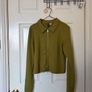 Khaki green fitted zip up long sleeve Image 3