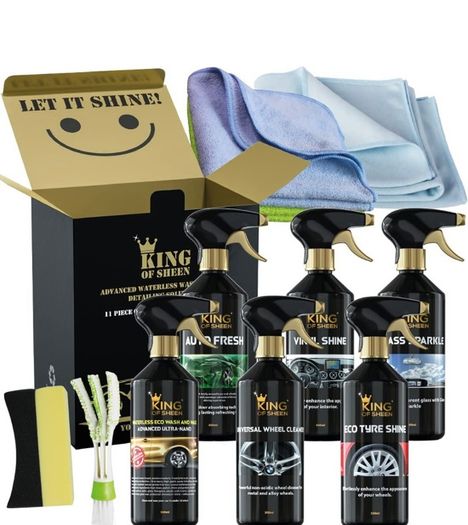 Waterless 11 Piece Car Cleaning Kit, to Clean Your Entire Vehicle to a showroom Standard. Ideal Car Gift Set (FREE POSTAGE)