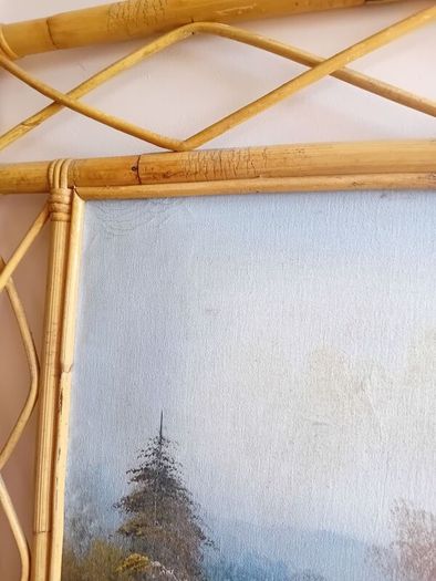 Vintage mid century large oil painting