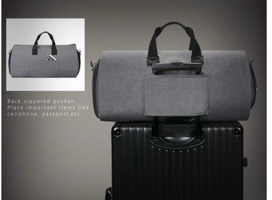Suit Bag, Travel Suit Bags for Men, 2 in 1 Garment Bag and Duffle - with Laptop Compartment, Detachable Shoulder Strap and Shoe Pouch - Extra Large Capacity 45L, Dark Gray - 2020 Upgrade Design