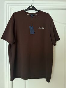 Brown Slim Fit Textured Midweight T-Shirt River Island
