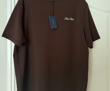Brown Slim Fit Textured Midweight T-Shirt River Island