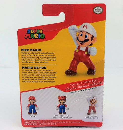 BRAND NEW Super Mario Fire Mario Fist Bump 2.5 inch Action Figure